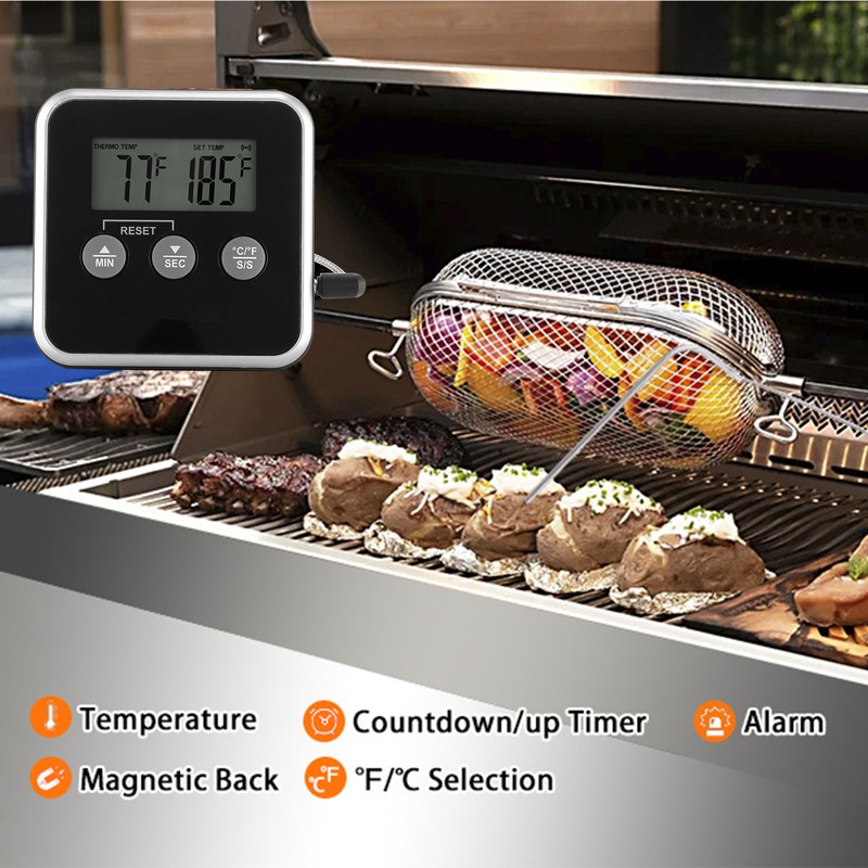 Digital Meat Thermometer Food Barbecue Thermometer BBQ Grill Smoker Thermometer