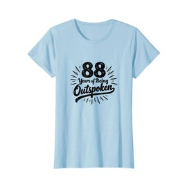 88 Years Outspoken Birthday Gift for Seniors T-Shirt, Women, Baby Blue