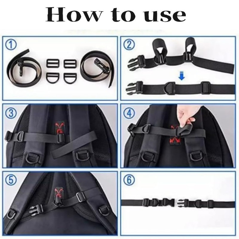 Goxfaca 2 Pack Backpack Chest Straps, Heavy Duty Adjustable Backpack