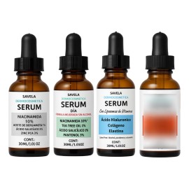 4 Serum Rutina Facial Vitamina C, Niacinamida, Ácido Hialuro Signos De La Edad
