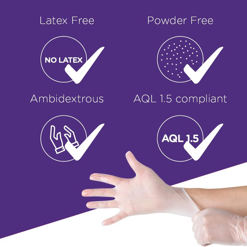 Countrywide Healthcare Powder Free Clear Vinyl Gloves - Medium -