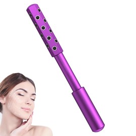 Uplift Face Roller – 24 Germanium Stone Beauty Massage Tool for Skin Tightening & Firming – Premium Aluminum Alloy Radiance Roller for Face, Eye, Chin & Neck – Purple