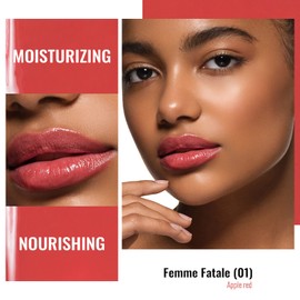 Oulac Apple Red Lipstick - Moisturizing Lip Stick Glossy Solid Shine Lip Gloss, Sheer Shine Juicy Finish, Lightweight and Hydrating Formula for Dry Lip Care, Vegan 2.2g/0.07oz (01)