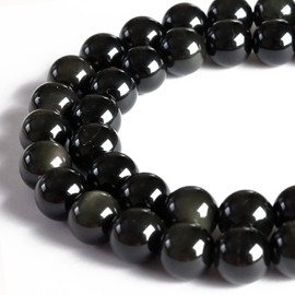 100 abalorio redondas de obsidiana de arcoíris de 6 mm, abalorio redondas sueltas para manualidades y fabricación de joyas