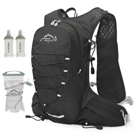 INOXTO Running Hydration Vest for Men Women Water Backpack for Running 3L Running Hydration Pack for Trail Running Marathon Race Hiking - Color: Black