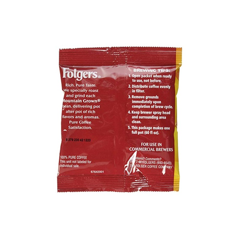 Folgers Coffee, Classic Roast, 1.2 Oz Packets, 42/carton