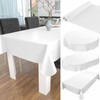 Anro Oilcloth, Table Cloth, Sold By The Metre, White Smooth