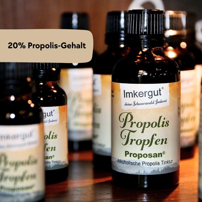 Imkergut Proposan Propolis Tincture, Drops with Alcohol, 20% Propolis, 20