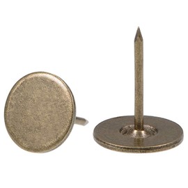 TA-VIGOR 20Pcs Heavy Duty Flat Head Push Pins, Decorative Thumb Tacks for Wall, Furniture Cork Board & Bulletin Board – 16mm x 20mm Upholstery Tacks for Home Office & DIY Use, Bronze