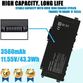 LAQUEENA PP03XL Laptop Battery Compatible with HP Pavilion x360 13-BB 13-BB0000 14-DV 14-DW 14-DW000 14M-DW 14-DK 15-EH Series Notebook PV03XL PPO3XL PVO3XL L83388-421 M01144-005 L83393-005