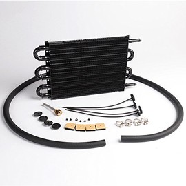 G-PLUS 6 Row AN6 Radiator Remote Aluminum Transmission Engine Oil Cooler + Hose / Mounting Kit