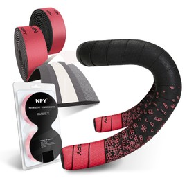 Bike Handlebar Tape, EVA Padded Bicycle Bar Tape (Set of 2), Handle Bar Tape for Road Bike, Non-Slip Shock-Absorbing Handlebar Wrap for Road Bikes, Comfortable and Durable Grip (Red)