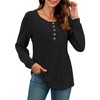 AUSELILY Lightweight Sweaters for Women Lantern Sleeve Henley Tshirt Fall