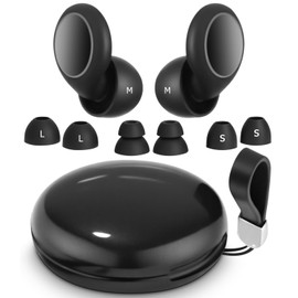Goxiry Ohrstöpsel zum Schlafen Gehörschutz Ohrstöpsel Konzert Ohrstöpsel Flugzeug Silikon Noise Cancelling Ohrstöpsel mit 4 Paar Ohrkappen (S, M, L, Doppelschichten) Schwarz
