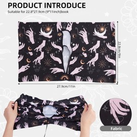 NICENEEDED Tarot Style Stretchable Book Cover, Elastic Book Protector, Stretchy Book Sleeve Washable Notebook Wraps Protective Book Case for Book Lover Suitable Fit Most Hardcover Textbook