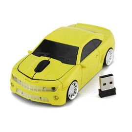 FASBEL for CL Racing Sports Car Mouse Wireless Mice Computer Laptop PC Optical Mouse (Yellow)