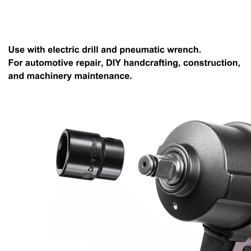 sourcing map 1/2" Drive 6 Point Pneumatic Socket 23mm Metric