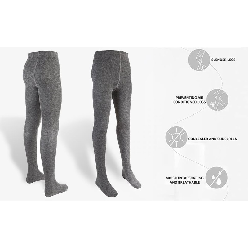 CHAAL® 2 Girls Cotton Tights Uniform School Kids Plain Thick