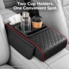 Auto Center Console Armrest Cushion With 2 Cup Holder PU