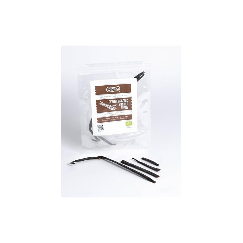 Bioura Organic Ceylon Vanilla Beans Pods 10g, Rich Aroma, Unique
