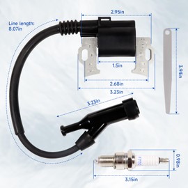 Ignition Coil for Honda GX390 Engine Compatible with 30500-Z5T-003 Includes 3 Pieces of Spark Plugs and a 0.4 Feeler Gauge