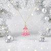 YTDYTD Pink Cubic Zirconia Christmas Tree Necklace