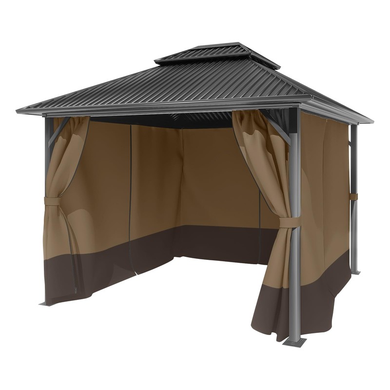 BPS 10' x 10' Gazebo Privacy Curtains with Double Zipper,