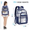 GEAMSAM Clear Backpack,17" Large Heavy Duty Transparent Backpack with Multi-pockets