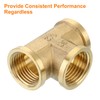 QUARKZMAN Brass Tee Pipe Fitting, 1/2" x 1/2" x 1/2"