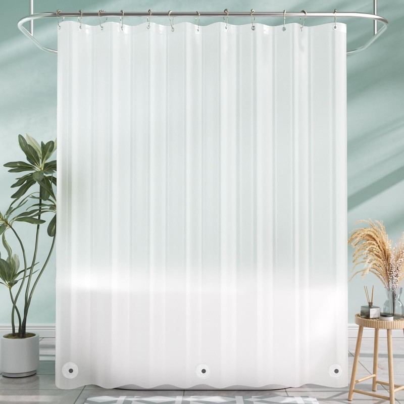 AmazerBath Shower Liner, 72x78 Plastic Frosted Shower Curtain Liner, PEVA