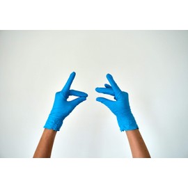 Disposable Blue Vinyl Gloves, Small Size, Cleaning Gloves, Non Latex, Plastic Gloves, Food Service Gloves, Ambidextrous Gloves, Powder Free, All Purpose Gloves, 100 Count Dispenser Box, Blue Gloves