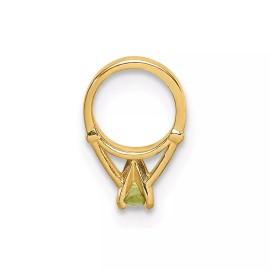 Unbranded 14K Yellow Gold 3D Ring with Light Green Glass Stone Pendant