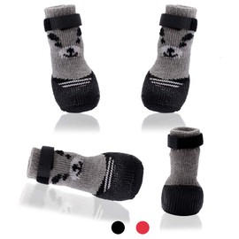 AblePet Dog Boots Waterproof Shoes Breathable Socks, with Anti-Slip Sole and Adjustable Magic Tape All Weather Protect Paws Only Fit for Small Dog(4Pcs)(Black, M)