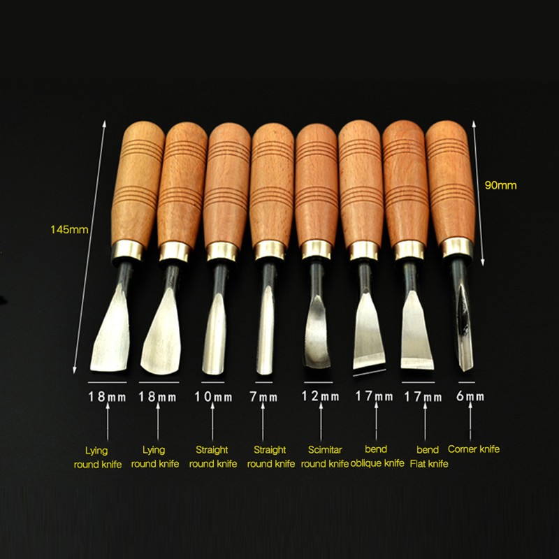 8 In 1 8 Pcs Wood Cutter Wood Carving Tools