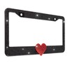 Fashion Romantic Black Frame Red Heart Crystal License Plate Frames,Exclusive