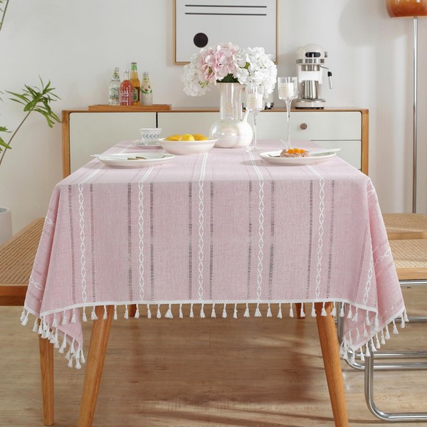 55 x 70 inches Boho Rustic Farmhouse Style Rectangular Tablecloth