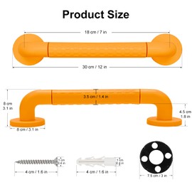 supregear Shower Grab Bar, Heavy Duty Anti-Slip Bathroom Safety Rail, Stainless Steel Support Handle for Elderly, Children, Disabilities, Ideal for Bathtub, Toilet, Kitchen, Stairway, 12 in/30 cm