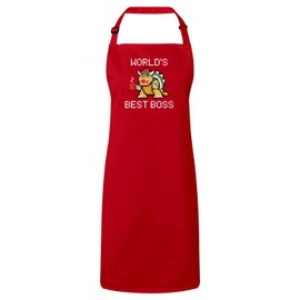 Fabulous Premium-Küchenschürze Rot World's Best Boss Video Games Maskottchen Parodie Bösewicht Retro Gaming 80's