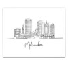 US Midwest Skyline Living Room Wall Decor, Black & White