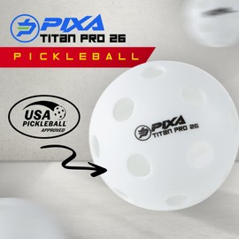PIXA Titan Pro 26 Indoor Pickleball Ball - USAPA Approved, Enhanced Durability, Consistent Bounce – Optic White – 12-Pack