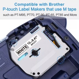 Brother 6PK M-K231 131 431 531 Compatible Brother P-Touch Label Tape 12MM PT-65 70 85 90