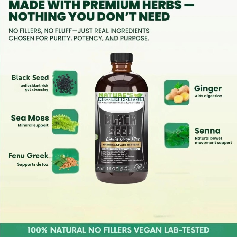 Organic Black Seed Herbal Detox Bitters African Tonic - 16