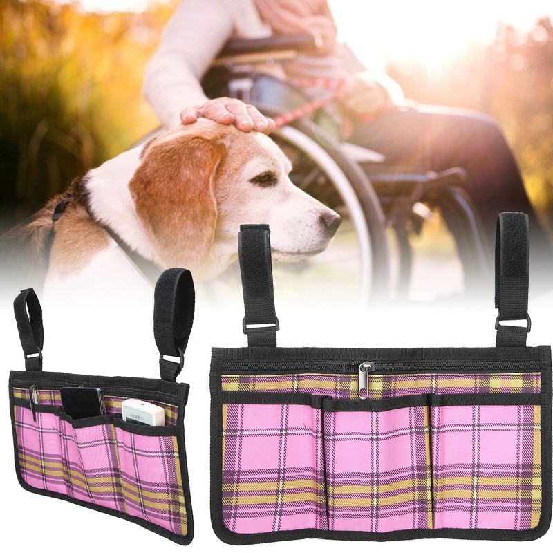 Multifunctional Wheelchair Side Bag Durable Waterproof Chair Side Pocket Storage