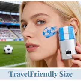 Kit de 2 pinturas corporales deportivas: Kit de pintura facial con temática argentina - Tubo de lavable de fútbol para jugadores de fútbol, ​​uso doméstico y eventos deportivos.