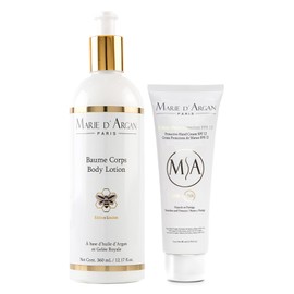 Marie d’Argan Loción Corporal Intensiva + Crema Protectora de Manos FPS 12 Hidrata, Reafirma, Rejuvenece, Evita Manchas, Combate la resequedad