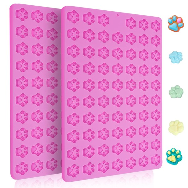 Dog Paw Silicone Mold, 2 PCS Mini Dog Treat Molds,