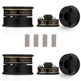 Monosaudio 4Pcs Insulator Speaker Audio Insulator with 4 Stainless Steel Balls & Anti-Slip Ring Speaker Streamer 200kg Weight Enhances Audio Sound Quality Vibration Resistant Double Sided Tape Screw