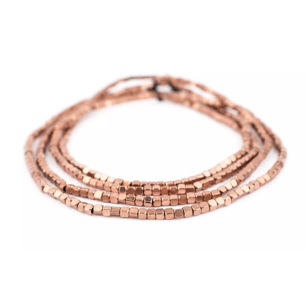 The Bead Chest Rounded Copper Cube Beads 3mm 24 Inch