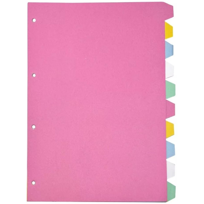 A4 Index Dividers 10 Part Subject Folder Cards Ring Binder