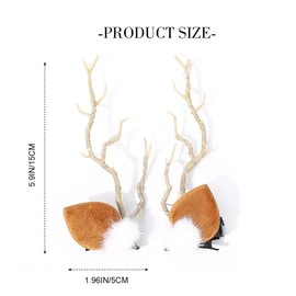 Christmas Hair Clips, Pack of 2 LED Luminous Antlers Hairpin, Christmas Antlers Hairpin, Hair Accessories Christmas Children, Christmas Hair Accessories, Christmas Gifts for Girls Women (D)